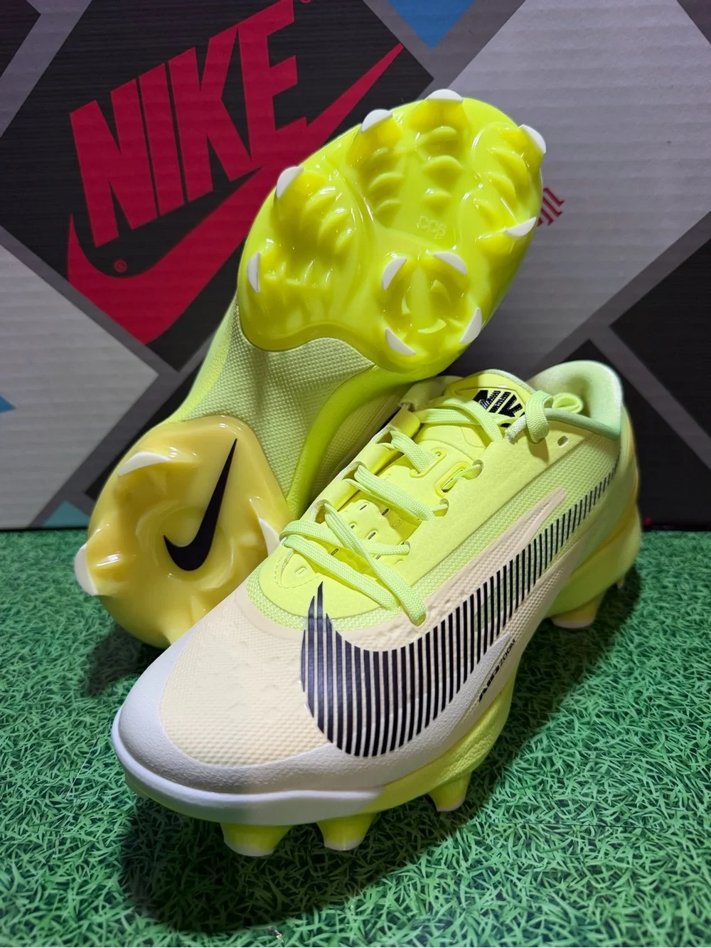 Nike Diamond Standout MCS Baseball Cleats ‘VOLT ICE’ Men Sz 9.5 II7344-700 NEW